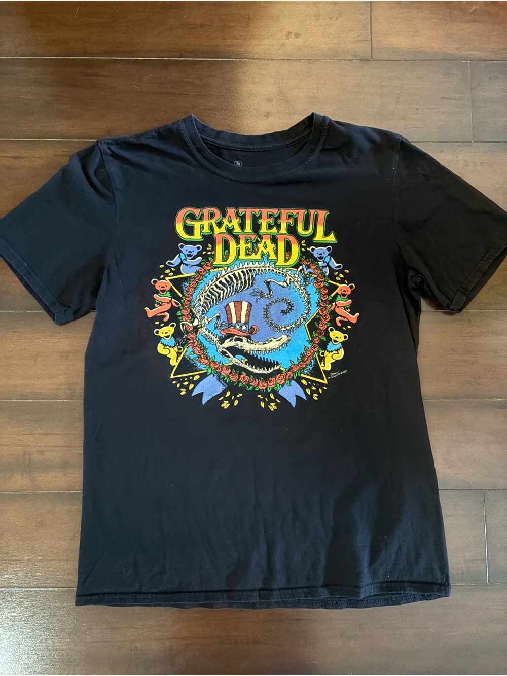 Grateful Dead Bear and Gator Black Ladies Tee Size M